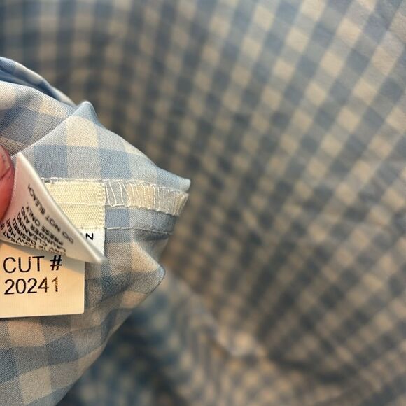 Mizzen + main mens xl leeward Hampton blue gingham button up shirt trim fit - Picture 5 of 6